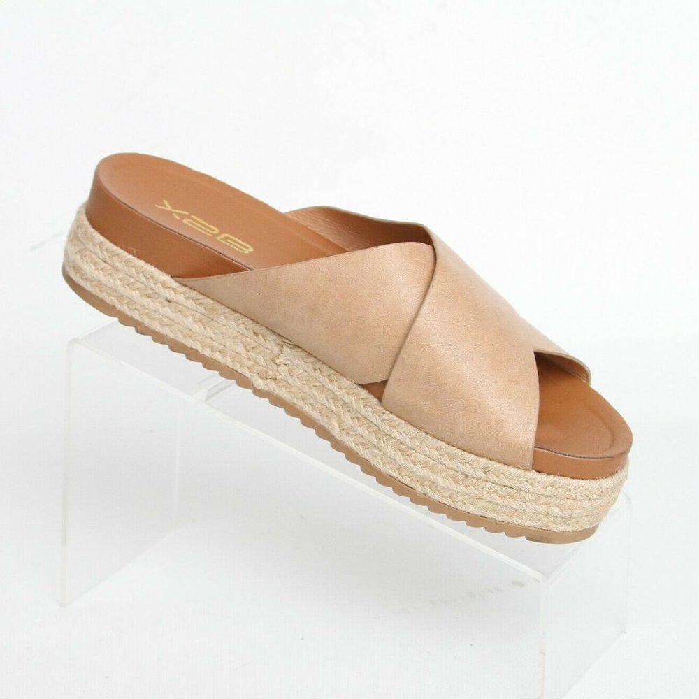 X2B Crisscross Platform Espadrilles Slide Sandal 9 - Picture 3 of 12